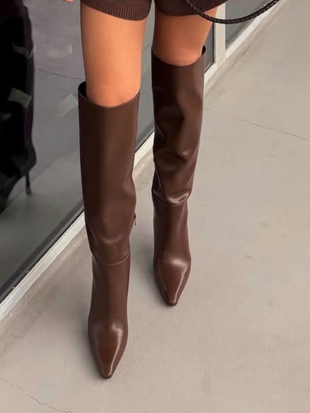 Jeffrey Campbell Chocolate Brown Over-the-Knee Pointed Boots